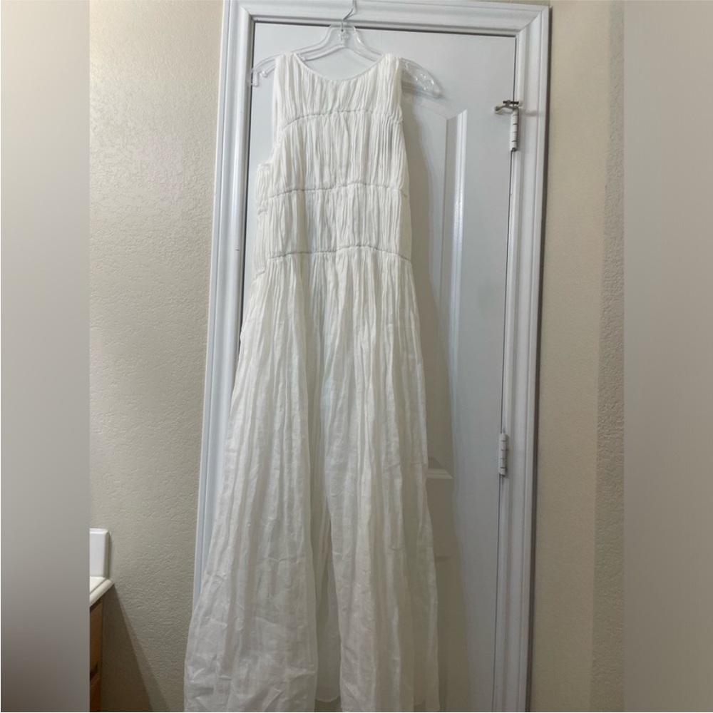 NWT! H&M Ramie Maxi Dress in White Size Small - Picture 9 of 10